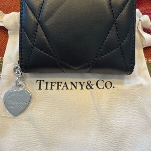 Tiffany & Co. Black Quilted Leather Zip Wallet